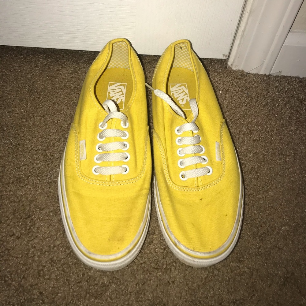Bright yellow Vans authentic low rise shoes